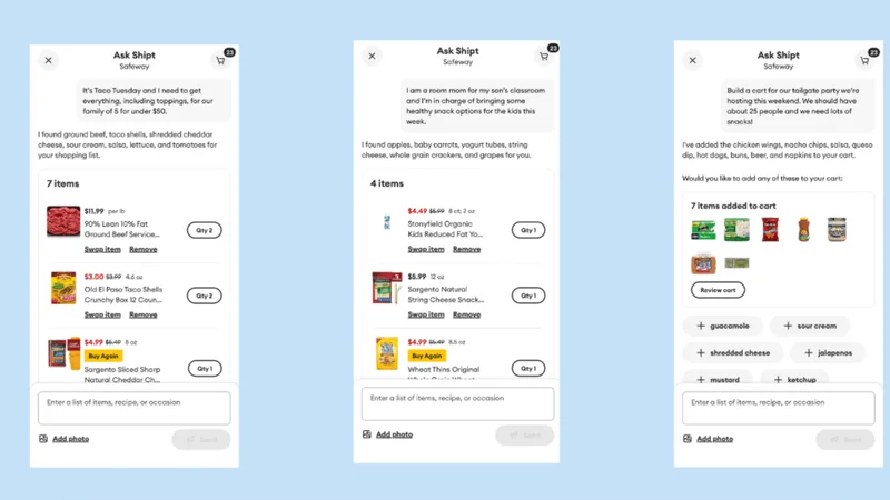 Shipt and Instacart Turn Grocery Prompts Into Carts as AI Shopping Race Accelerates