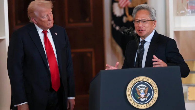 Jensen Huang Takes Trump’s Live Call and Uses the Moment to Showcase Nvidia’s Humanoid Robot