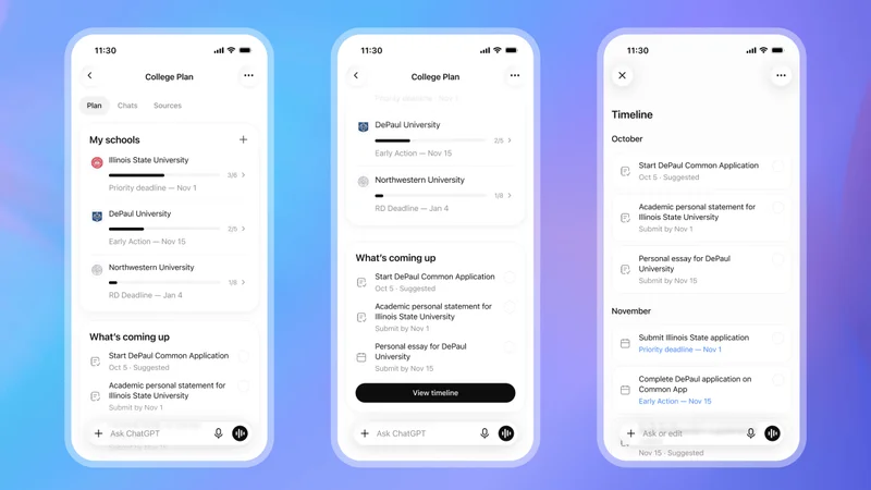 OpenAI Adds College Planner to ChatGPT for Teens as Students Turn to AI for Applications